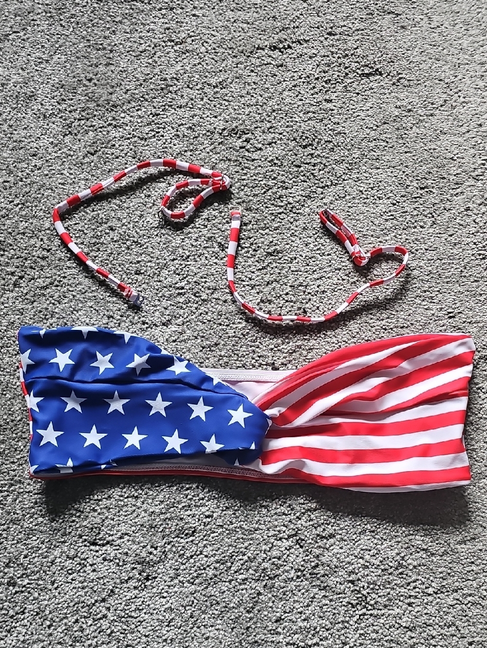 Stars & Stripes Bandeau Bikini Top - Red, White & Blue